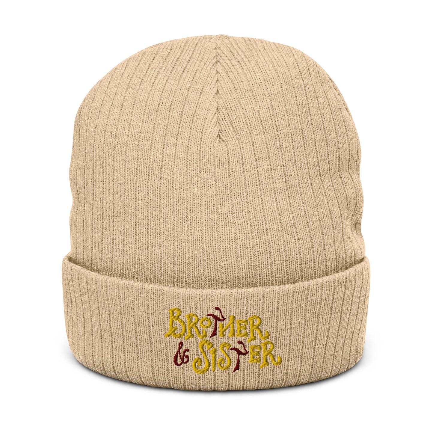 Brother and Sister Logo -Ribbed knit beanie