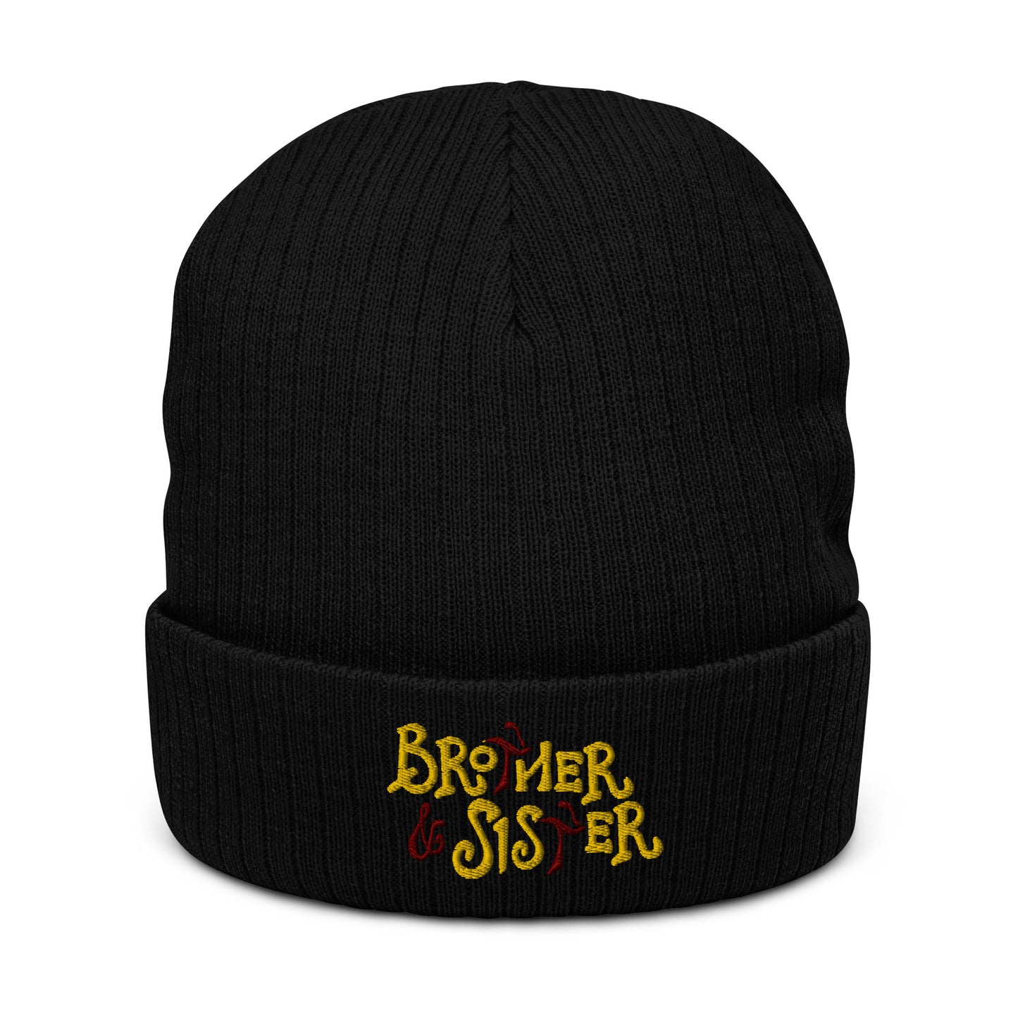 Brother and Sister Logo -Ribbed knit beanie